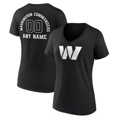 Women's Personalized Name & Number Monochrome V-Neck T-Shirt - Washington Commanders