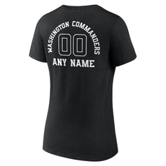 Women's Personalized Name & Number Monochrome V-Neck T-Shirt - Washington Commanders