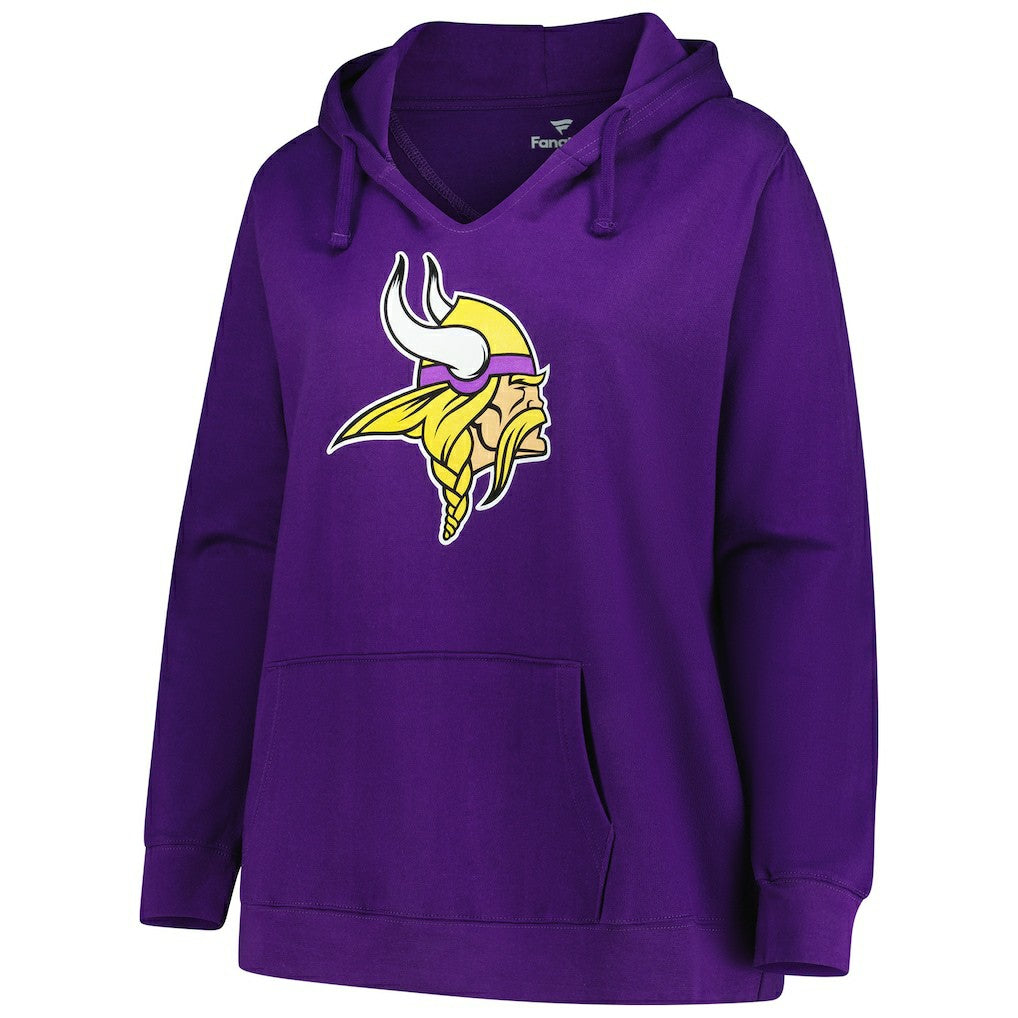 Women's Plus Size V-Neck Pullover Hoodie - Minnesota Vikings