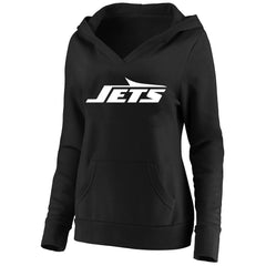 Women's Plus Size V-Neck Pullover Hoodie - New York Jets