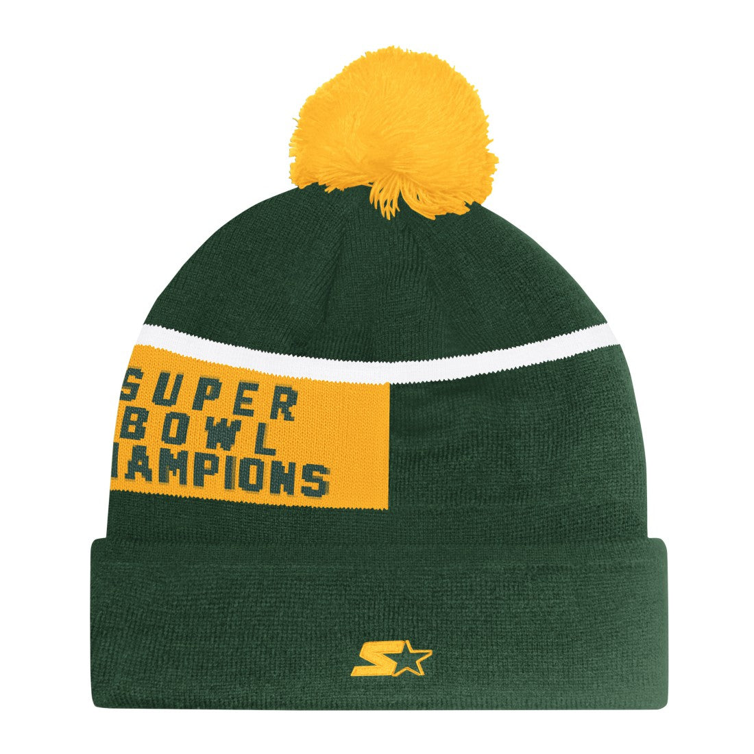 Starter Unisex Chyron Cuffed Knit Hat with Pom - Green Bay Packers