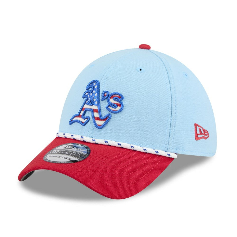 MLB Athletics New Era 2025 Fourth of July 39THIRTY Flex Hat
