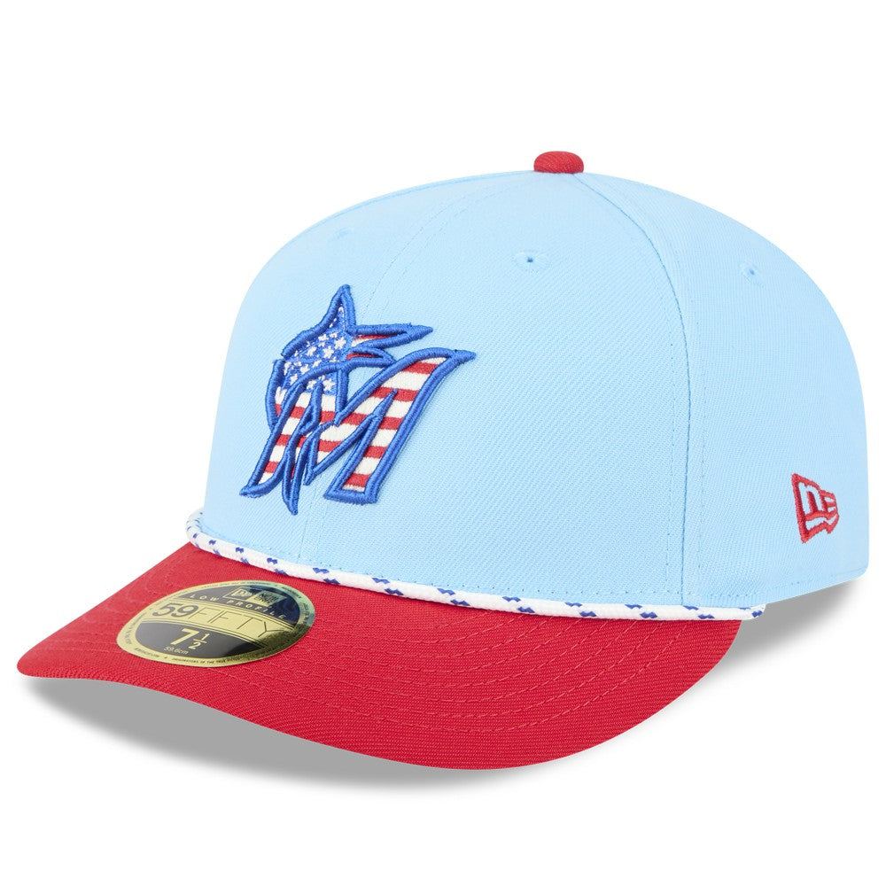 MLB Miami Marlins New Era 2025 Fourth of July Low Profile 59FIFTY Fitted Hat