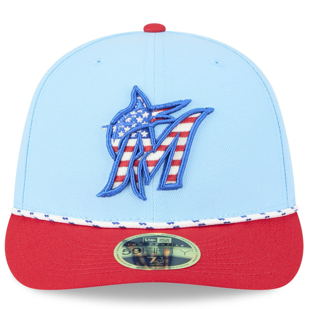 MLB Miami Marlins New Era 2025 Fourth of July Low Profile 59FIFTY Fitted Hat
