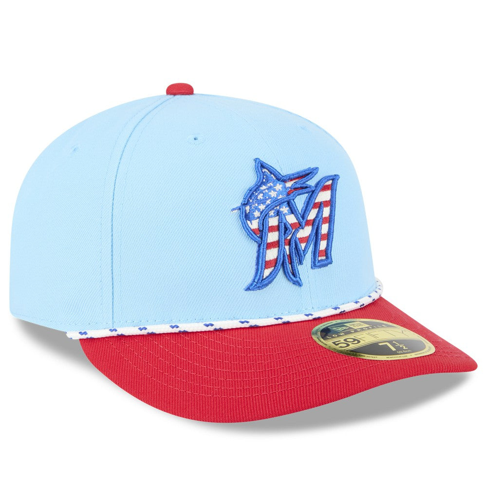 MLB Miami Marlins New Era 2025 Fourth of July Low Profile 59FIFTY Fitted Hat