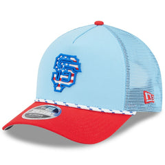 MLB San Francisco Giants New Era 2025 Fourth of July 9FORTY A-Frame M-Crown Adjustable Trucker Hat