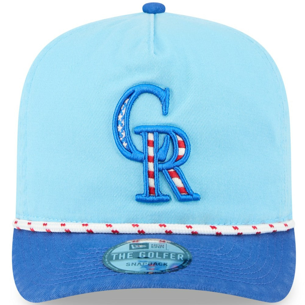 MLB Colorado Rockies New Era 2025 Fourth of July Golfer Snapback Hat