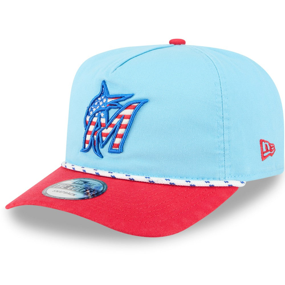 MLB Miami Marlins New Era 2025 Fourth of July Golfer Snapback Hat