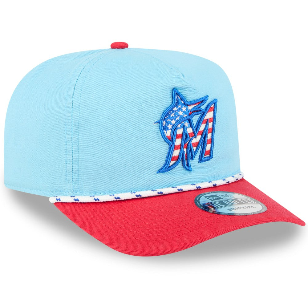 MLB Miami Marlins New Era 2025 Fourth of July Golfer Snapback Hat