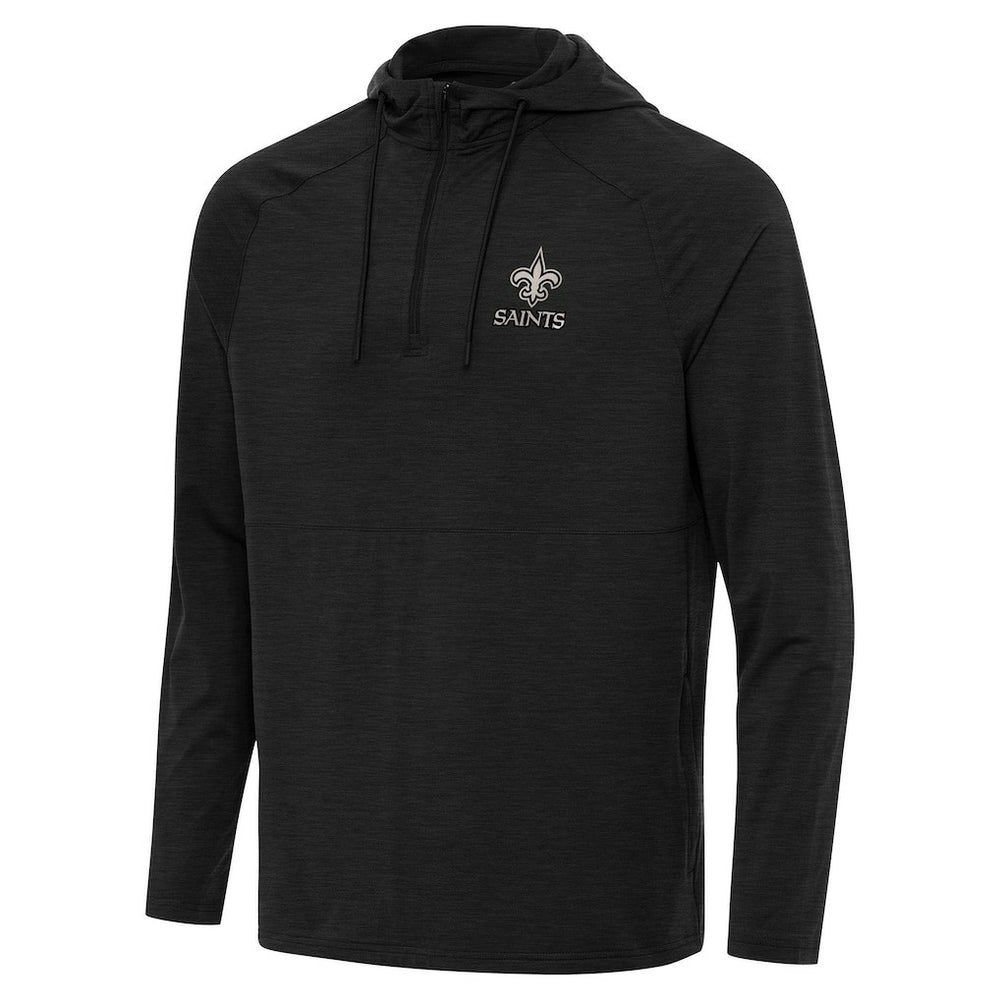 Antigua Spikes Raglan Quarter-Zip Hoodie - New Orleans Saints