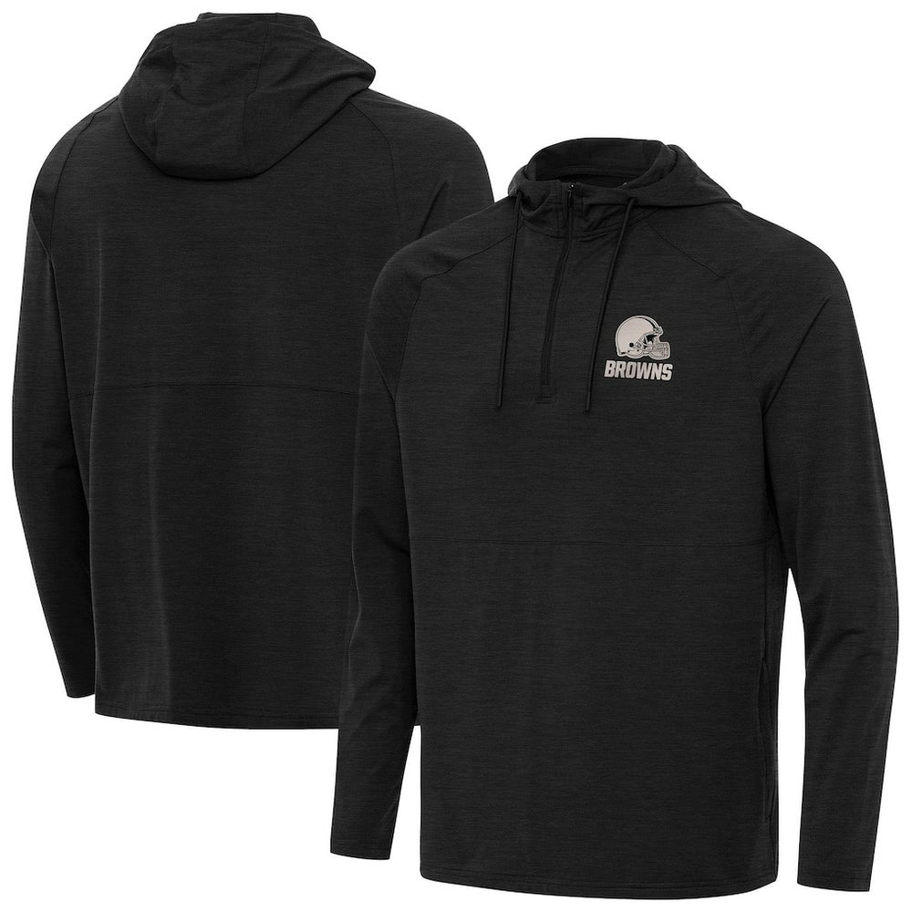 Antigua Spikes Raglan Quarter-Zip Hoodie - Cleveland Browns
