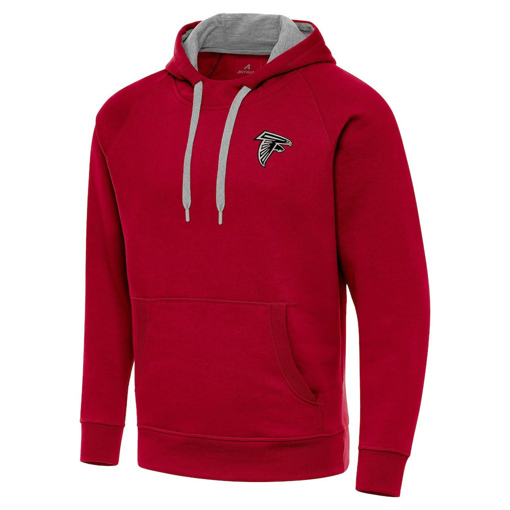 Antigua Brushed Carbon Victory Pullover Hoodie - Atlanta Falcons