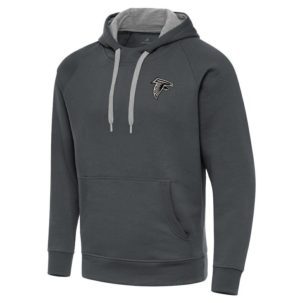 Antigua Brushed Carbon Victory Pullover Hoodie - Atlanta Falcons