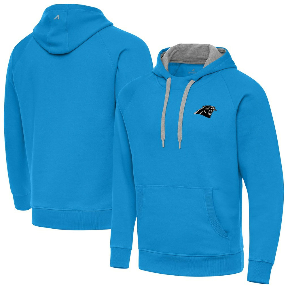Antigua Brushed Carbon Victory Pullover Hoodie - Carolina Panthers