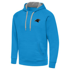 Antigua Brushed Carbon Victory Pullover Hoodie - Carolina Panthers