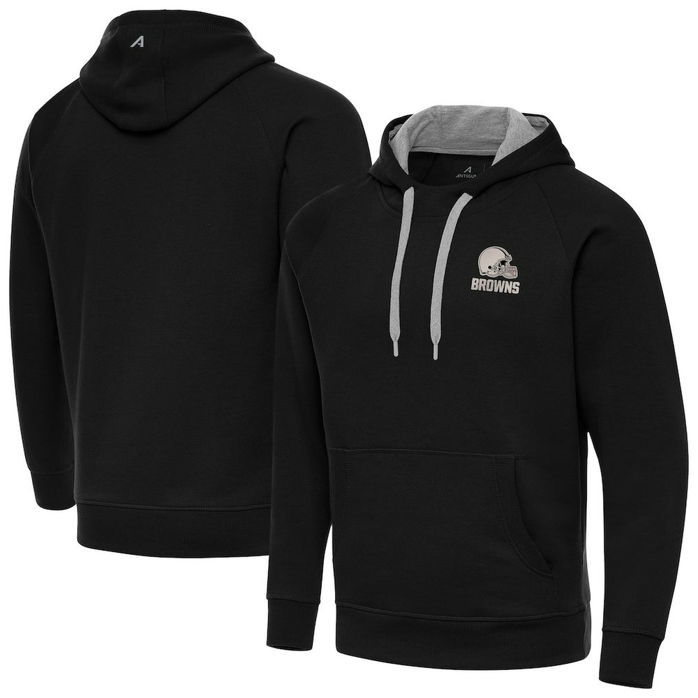 Antigua Brushed Carbon Victory Pullover Hoodie - Cleveland Browns