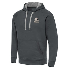 Antigua Brushed Carbon Victory Pullover Hoodie - Cleveland Browns