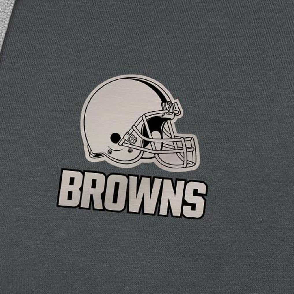 Antigua Brushed Carbon Victory Pullover Hoodie - Cleveland Browns