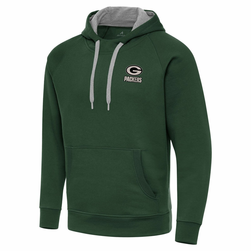 Antigua Brushed Carbon Victory Pullover Hoodie - Green Bay Packers