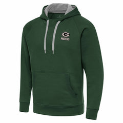 Antigua Brushed Carbon Victory Pullover Hoodie - Green Bay Packers