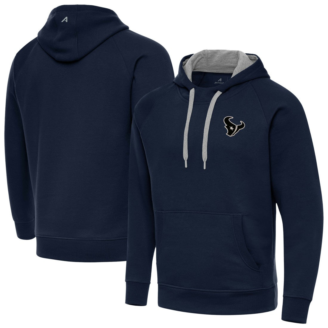 Antigua Brushed Carbon Victory Pullover Hoodie - Houston Texans