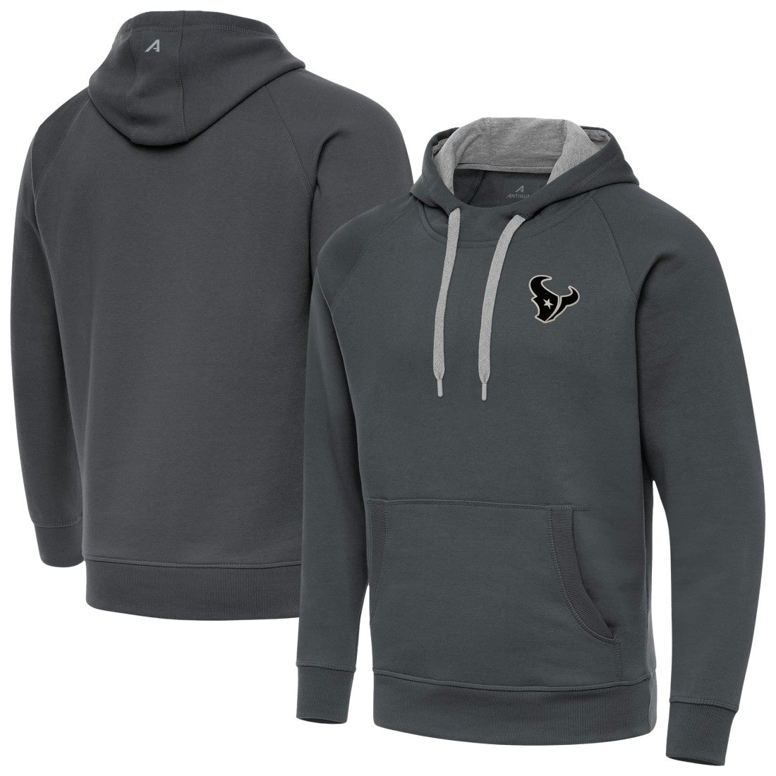Antigua Brushed Carbon Victory Pullover Hoodie - Houston Texans