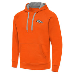Antigua Brushed Carbon Victory Pullover Hoodie - Denver Broncos