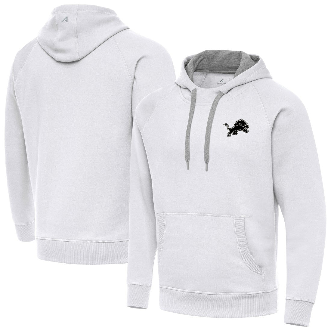 Antigua Brushed Carbon Victory Pullover Hoodie - Detroit Lions