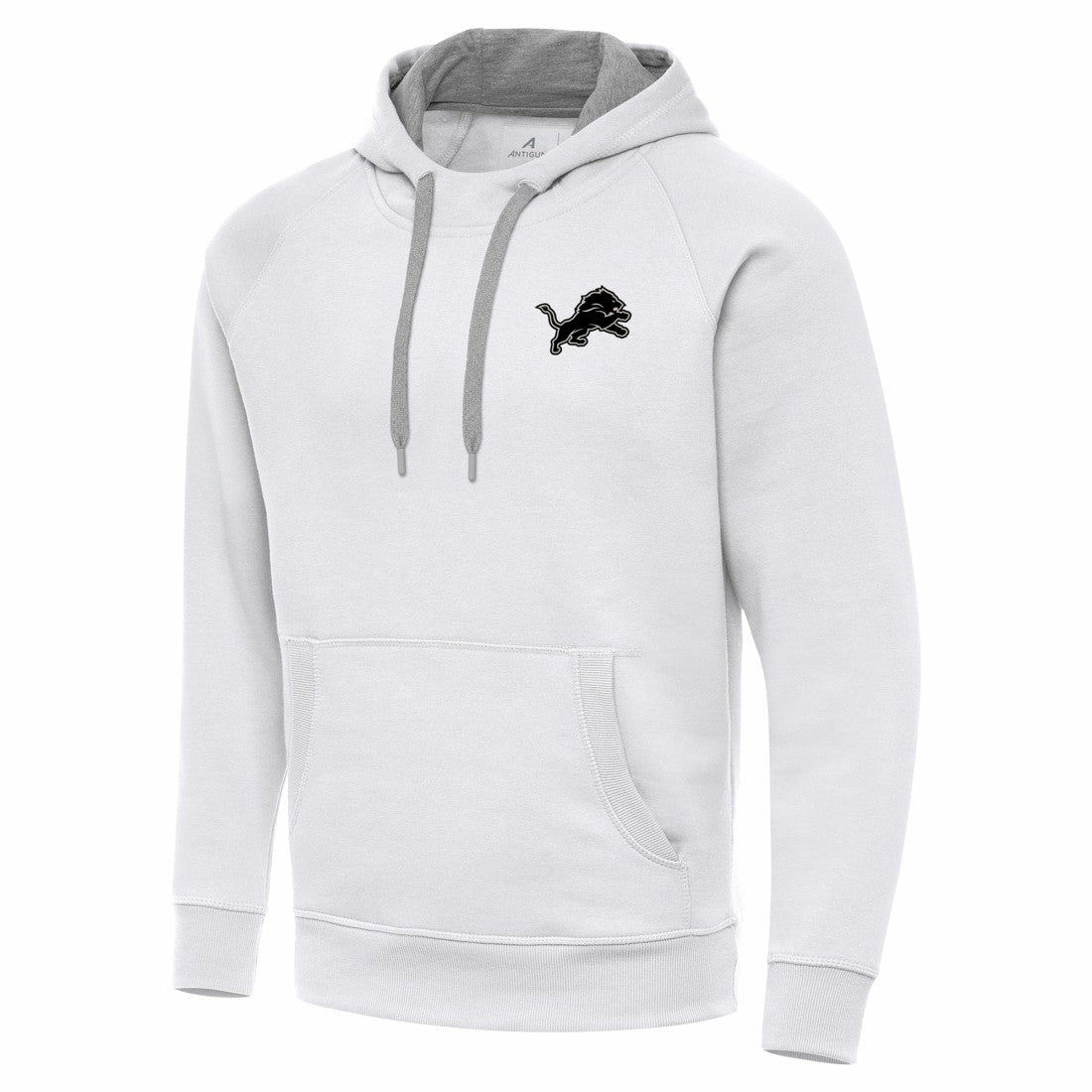 Antigua Brushed Carbon Victory Pullover Hoodie - Detroit Lions