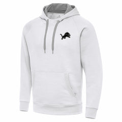 Antigua Brushed Carbon Victory Pullover Hoodie - Detroit Lions