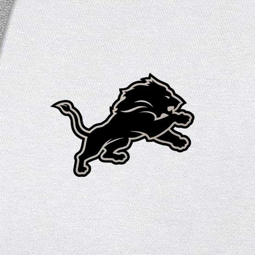 Antigua Brushed Carbon Victory Pullover Hoodie - Detroit Lions