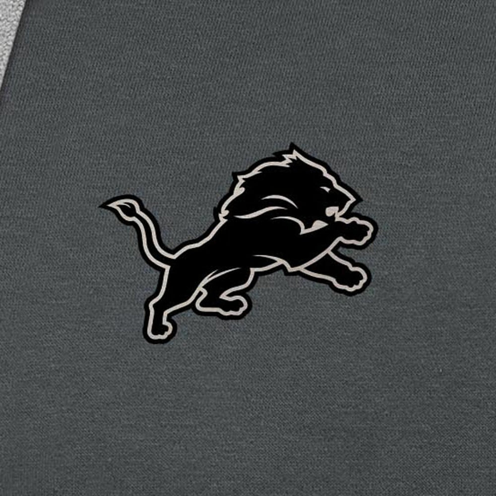 Antigua Brushed Carbon Victory Pullover Hoodie - Detroit Lions