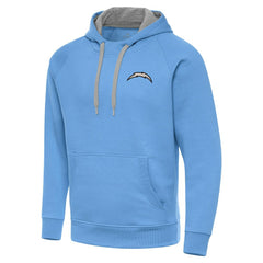 Antigua Brushed Carbon Victory Pullover Hoodie - Los Angeles Chargers