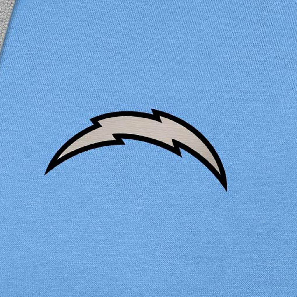 Antigua Brushed Carbon Victory Pullover Hoodie - Los Angeles Chargers