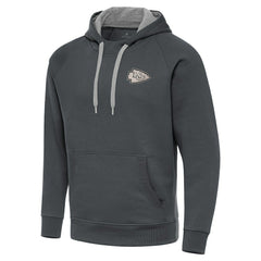 Antigua Brushed Carbon Victory Pullover Hoodie - Kansas City Chiefs