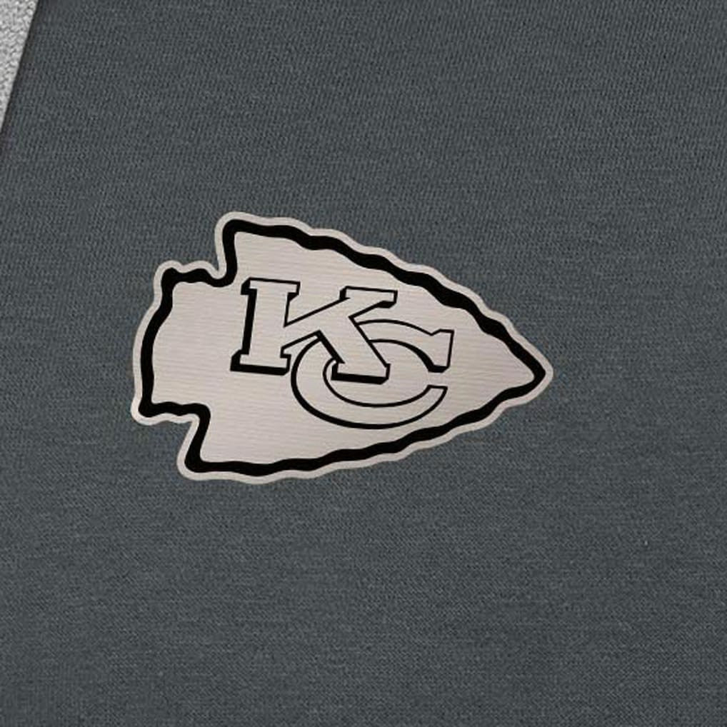 Antigua Brushed Carbon Victory Pullover Hoodie - Kansas City Chiefs