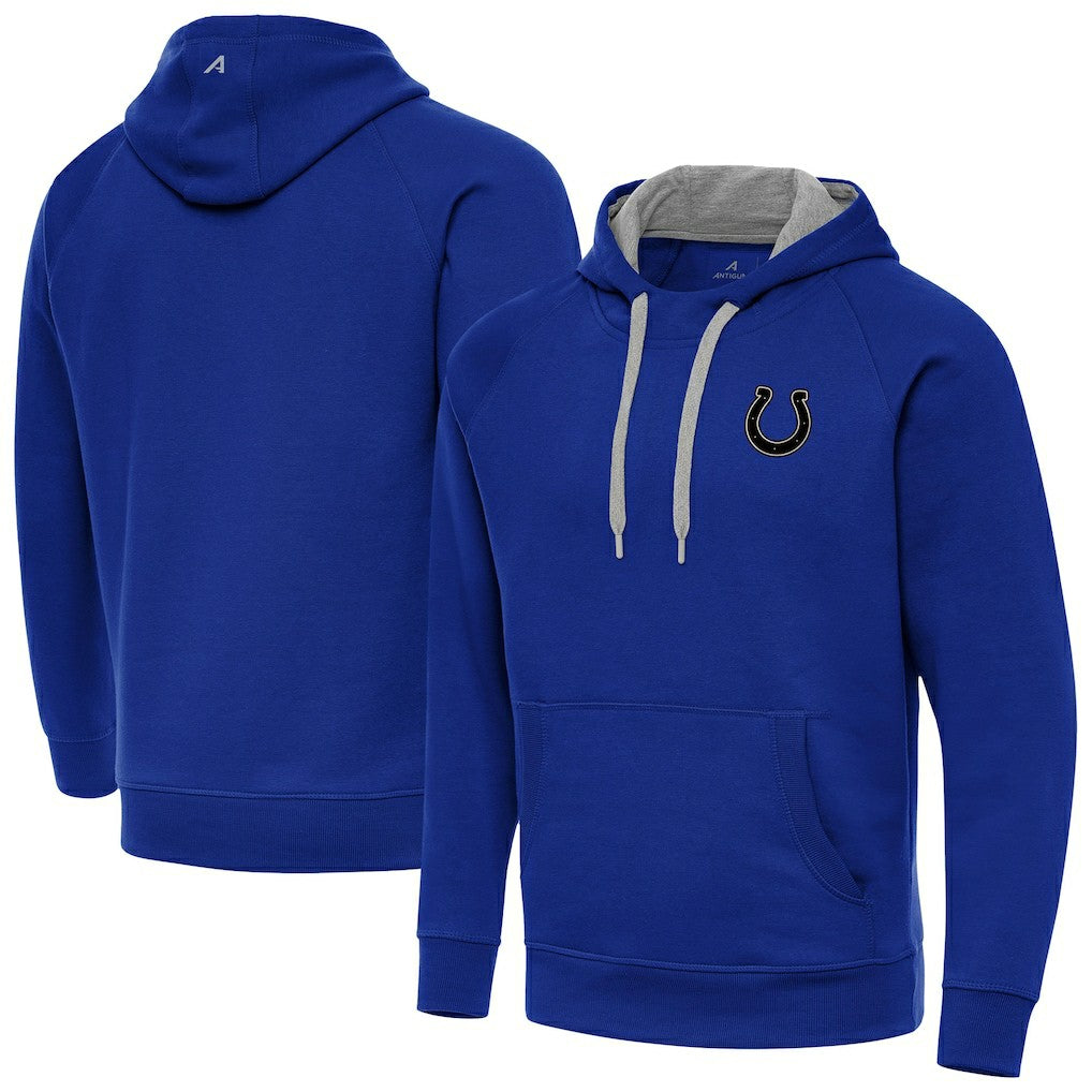 Antigua Brushed Carbon Victory Pullover Hoodie - Indianapolis Colts