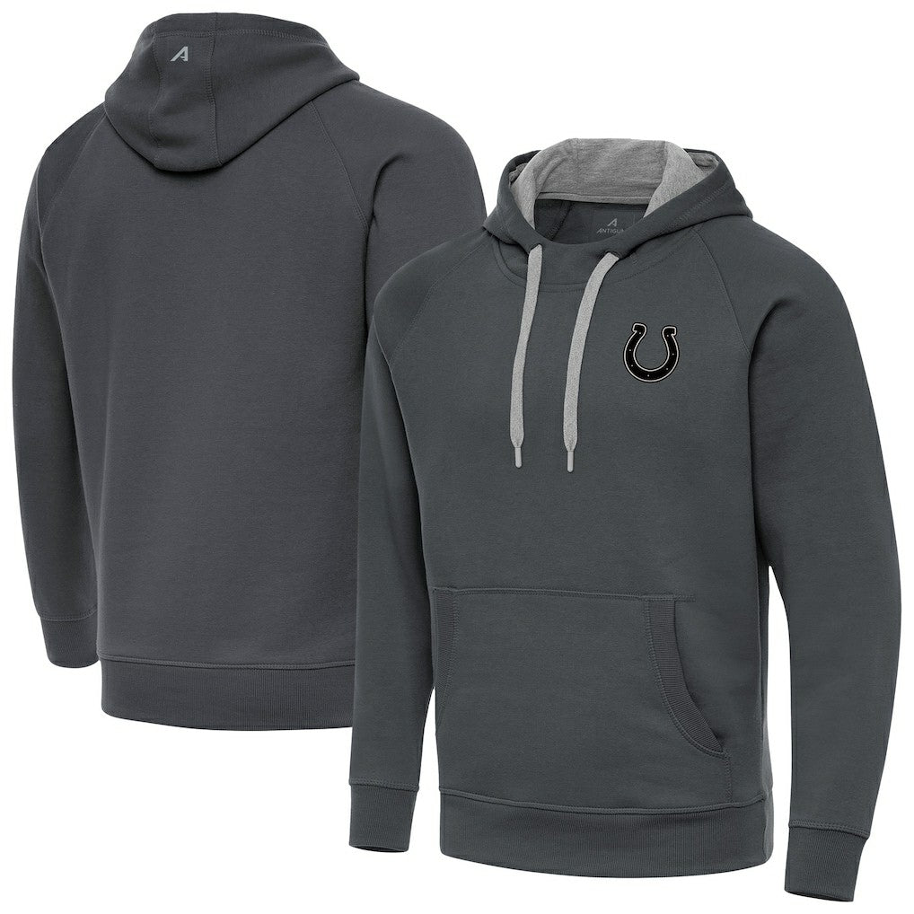 Antigua Brushed Carbon Victory Pullover Hoodie - Indianapolis Colts