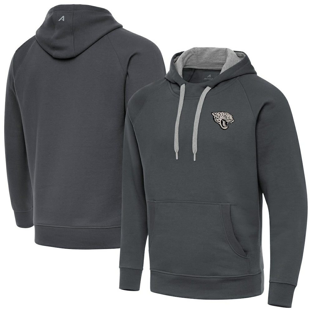Antigua Brushed Carbon Victory Pullover Hoodie - Jacksonville Jaguars