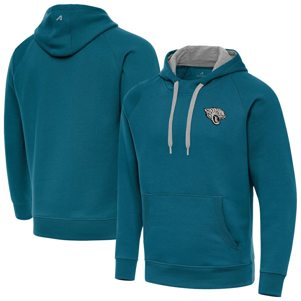 Antigua Brushed Carbon Victory Pullover Hoodie - Jacksonville Jaguars