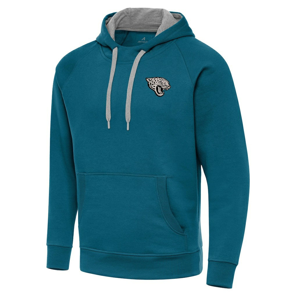 Antigua Brushed Carbon Victory Pullover Hoodie - Jacksonville Jaguars