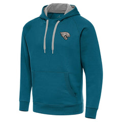 Antigua Brushed Carbon Victory Pullover Hoodie - Jacksonville Jaguars