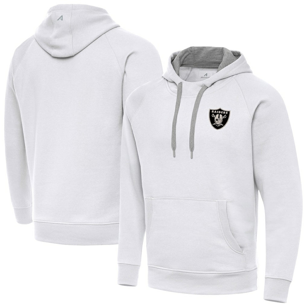 Antigua Brushed Carbon Victory Pullover Hoodie - Las Vegas Raiders