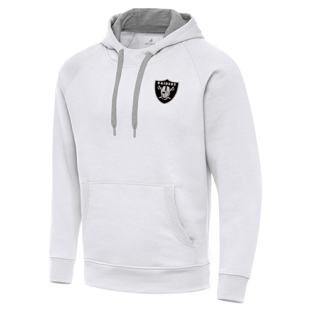 Antigua Brushed Carbon Victory Pullover Hoodie - Las Vegas Raiders