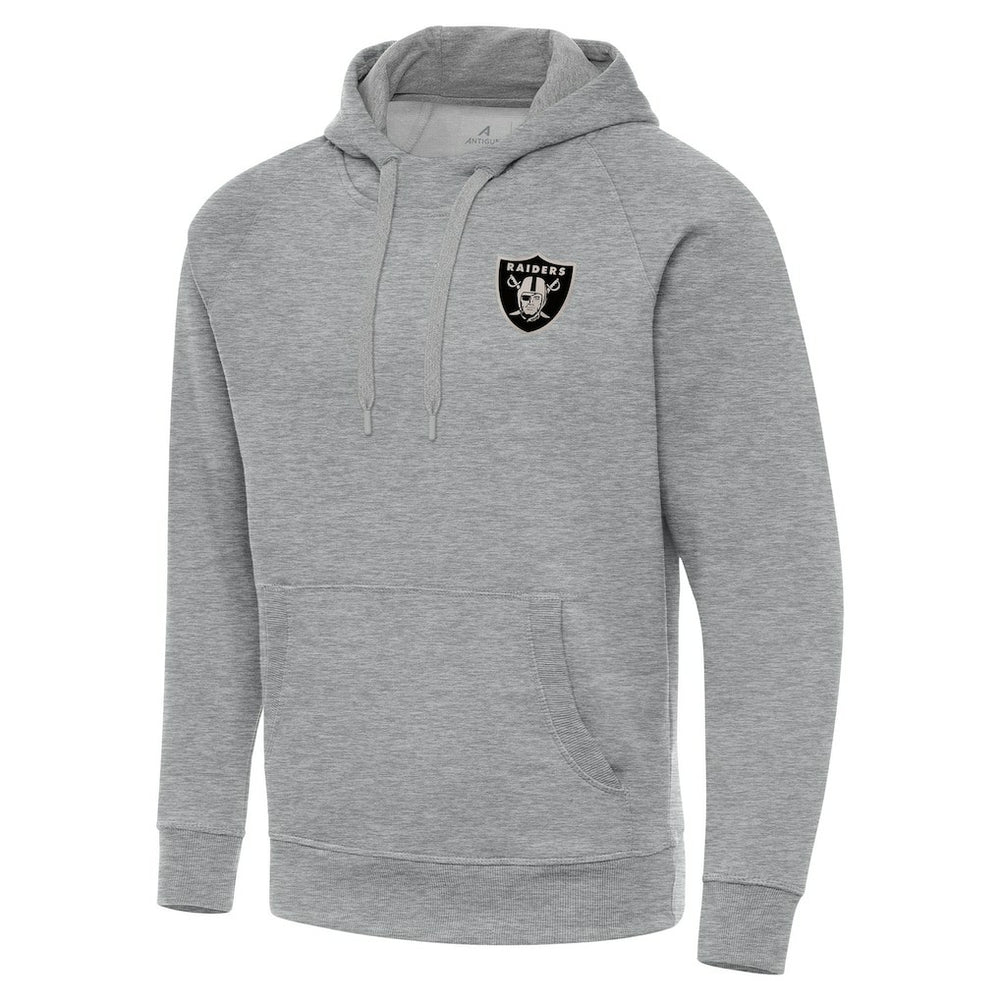 Antigua Brushed Carbon Victory Pullover Hoodie - Las Vegas Raiders