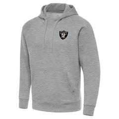 Antigua Brushed Carbon Victory Pullover Hoodie - Las Vegas Raiders