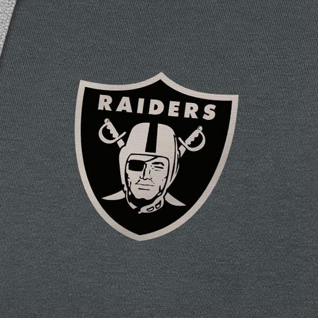 Antigua Brushed Carbon Victory Pullover Hoodie - Las Vegas Raiders