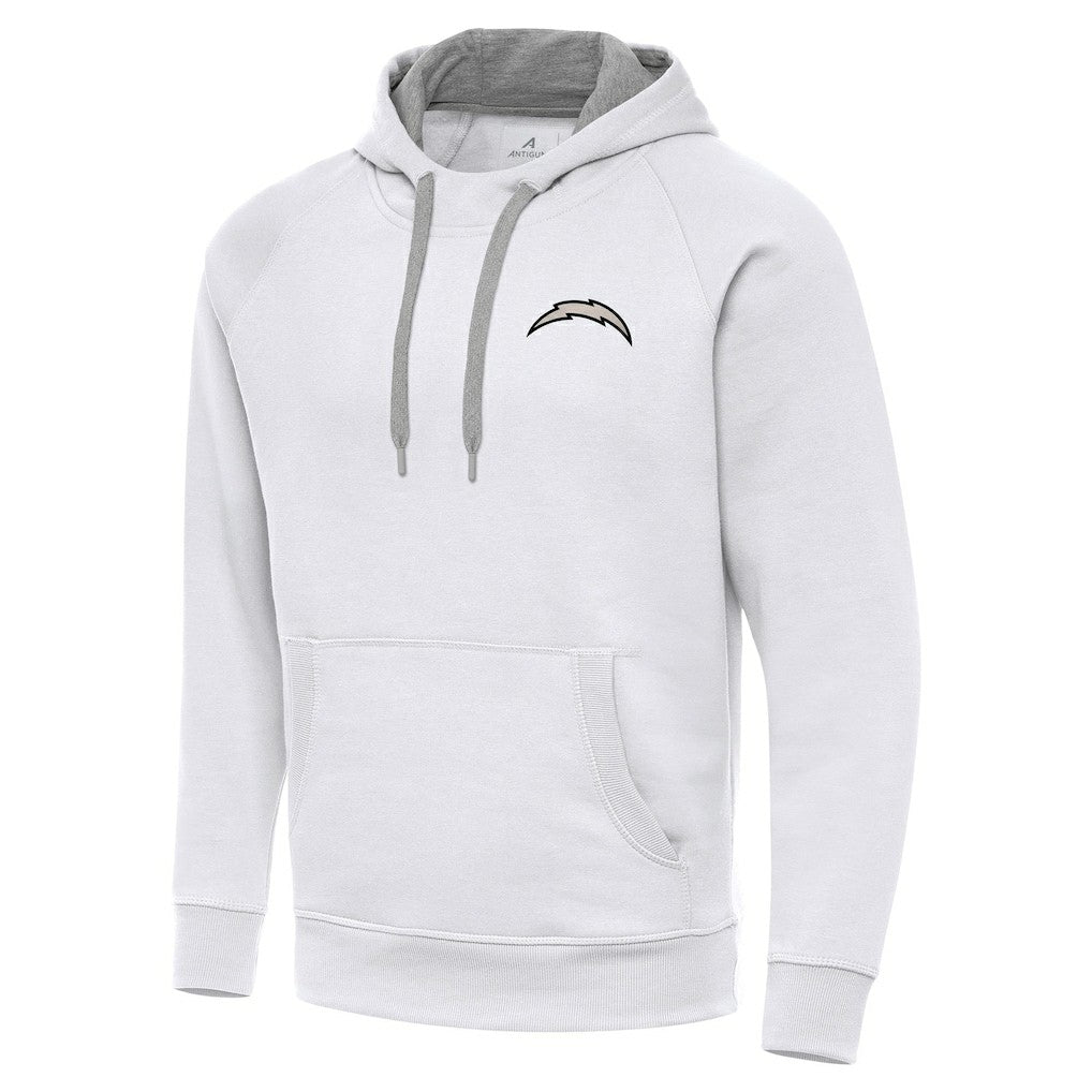 Antigua Brushed Carbon Victory Pullover Hoodie - Los Angeles Chargers