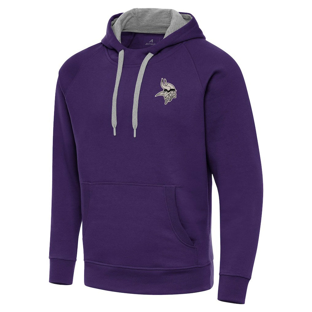 Antigua Brushed Carbon Victory Pullover Hoodie - Minnesota Vikings