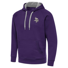 Antigua Brushed Carbon Victory Pullover Hoodie - Minnesota Vikings